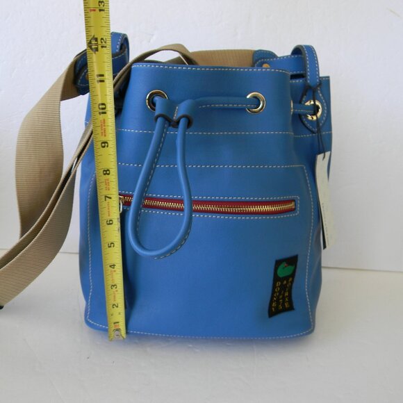NWT DOONEY & BOURKE PENROSE 2 LEATHER DRAWSTRING BUCKET BAG OCEAN BLUE - Picture 5 of 10